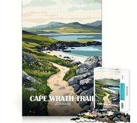 Puzzle 1000 pièces pour Adolescents,Sentier du Cap Wrath,Paysage écossais,décoration soignée,Jeu d'articulation,Exercice Mental,Jeu de détente,Cadeau Amusant de Noël (38x26cm)