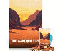 Puzzle 1000 pièces pour Adolescents, Sentier du Wadi Rum, Paysage jordanien, décoration soignée, Jeu d'exercice Mental, Jeu de détente, Cadeau Amusant de Noël (50x75cm)
