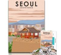 Puzzle 1000 pièces pour Adolescents Séoul Corée du Sud, 1000 pièces pour Adultes et Adolescents, Jeux éducatifs, décoration d'intérieur, Collection d'artistes, Beaux-Arts 26x38cm