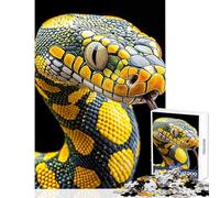 Puzzle 1000 pièces pour Adolescents Serpent Jaune et Noir Décoration intérieure Jouet activité Artistique Cadeau Jeu Amusant pour développer sa motricité Fine et Son Cerveau Dimensions 38x52cm