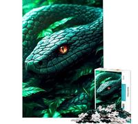 Puzzle 1000 pièces pour Adolescents Serpent Vert dans la Jungle Activités Amusantes à la Maison Décoration Parfaite Jeu de réflexion Convient aux Personnes de 14 Ans et Plus (38x52cm)