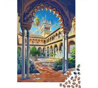 Puzzle 1000 Pièces pour Adolescents Seville's Royal Alcazar A Spanish Gem Puzzles pour Adultes, Jouet, Décoration Murale, Art Mural, Idéal comme Cadeau pour Toute La Famille 70x50cm/1000pcs