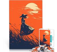 Puzzle 1000 pièces pour Adolescents Silhouette au Coucher du Soleil Jeux éducatifs Activités Amusantes à la Maison, Cadeaux d'anniversaire, Cadeaux de Voyage, 52x38cm