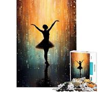 Puzzle 1000 pièces pour Adolescents Silhouette de Ballerine Aide à l'exercice cérébral Cadeau d'anniversaire Jouet Décoration Murale Convient aux Personnes de 14 Ans et Plus (50x75cm)