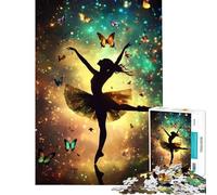 Puzzle 1000 pièces pour Adolescents Silhouette de Ballerine avec Papillons Défi éducatif Décoration Murale Jeux relaxants pour Les 14 Ans et Plus (50x75cm)