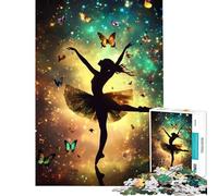 Puzzle 1000 pièces pour Adolescents Silhouette de Ballerine avec Papillons Modèle Difficile et Stimulant Jeu d'assemblage Impossible Convient aux Personnes de 14 Ans et Plus (38x52cm)