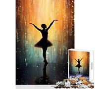 Puzzle 1000 pièces pour Adolescents Silhouette de Ballerine Décoration intérieure Jeu de réflexion avec Poster et fiche de Questions Assortis Dimensions 38x52cm