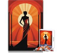Puzzle 1000 pièces pour Adolescents - Silhouette de Femme sous Une Arche - Jeu de défi Unique - Découpe de précision - Jouet éducatif - Dimensions : 38x26cm