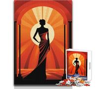 Puzzle 1000 pièces pour Adolescents - Silhouette de Femme sous Une Arche - Jeu de défi Unique - Découpe de précision - Jouet éducatif - Dimensions : 50x75cm