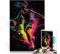 Puzzle 1000 pièces pour Adolescents Silhouette de Joueur de Basket-Ball Jeu Stimulant Car C'est Un pour Toute la Famille 38x26cm