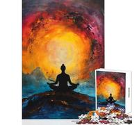 Puzzle 1000 pièces pour Adolescents, Silhouette de méditation, décoration Murale, pour des Jeux relaxants, Difficiles et stimulants (Dimensions 38x26cm)