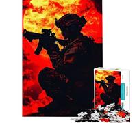 Puzzle 1000 pièces pour Adolescents Silhouette de Soldat Idéal pour Un Anniversaire ou Noël Améliore la mémoire Jeu Impossible Convient aux Personnes de 14 Ans et Plus (38x26cm)