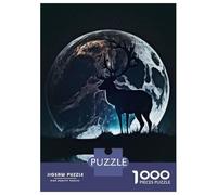 Puzzle 1000 Pièces pour Adolescents Silhouette of A Deer Puzzles pour Adultes, Jeu De Réflexion, Assemblage De Motifs, Cadeaux d'anniversaire Et Cadeaux Uniques 70x50cm/1000pcs