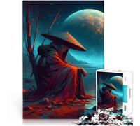 Puzzle 1000 pièces pour Adolescents Silhouette Solitaire au Bord de l'eau Casse-tête pour Jouets de décoration pour la Maison 52x38cm