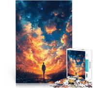 Puzzle 1000 pièces pour Adolescents Silhouette sous Un Ciel étoilé Jouets à Faire soi-même Cadeaux d'anniversaire 52x38cm