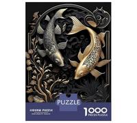 Puzzle 1000 Pièces pour Adolescents Silver Golden Japan Fish Puzzles pour Adolescents, Casse-tête, Jeu D'assemblage De Motifs, Cadeau d'anniversaire Unique 52x38cm/1000pcs