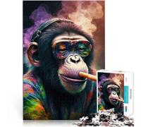 Puzzle 1000 pièces pour Adolescents Singe de Marijuana Jouets éducatifs d'apprentissage Renforcer l'amour Entre Les Couples 52x38cm