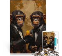 Puzzle 1000 pièces pour Adolescents Singes à la Banane pour Le Jeu éducatif Challenge Toy Cadeau pour Les Anniversaires 75x50cm