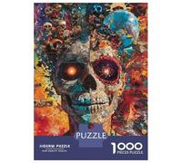 Puzzle 1000 Pièces pour Adolescents Skull Art Print Poster-2 Puzzle Adulte Jeu Familial Difficile Difficile Cadeau d'anniversaire Unique 52x38cm/1000pcs
