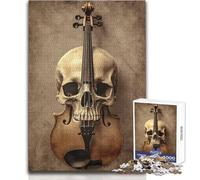 Puzzle 1000 pièces pour Adolescents Skullviolin Symphony, Jeu intellectuel, idéal pour se divertir à la Maison ou comme Cadeau de Noël Secret Dimensions : 50x75cm