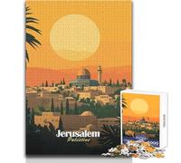 Puzzle 1000 pièces pour Adolescents - Skyline de Jérusalem - Calme et Plaisir garantis pour Les Loisirs - Jeu de précision - Dimensions:50x75cm