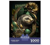 Puzzle 1000 Pièces pour Adolescents Sloth Abstract Floral Puzzles pour Adolescents - Jeux Relaxants - Anti-Stress - Cadeaux Anti-Stress 70x50cm/1000pcs