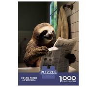 Puzzle 1000 Pièces pour Adolescents Sloth on The Toilet Flash Casse-têtes pour Adolescents Analyse Et Logique Interaction Parent-Enfant Jeu Stimulant Jouets 70x50cm/1000pcs