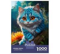 Puzzle 1000 Pièces pour Adolescents Smiling Cat on The Rocks Puzzles pour Adultes - Jeu Manuel - Assemblage De Motifs - Cadeau d'anniversaire Unique 70x50cm/1000pcs