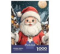 Puzzle 1000 Pièces pour Adolescents Smiling Santa Claus Christmas Funny Puzzle Adulte Jeux Relaxants Décoration Intérieure Cadeaux d'anniversaire Et Cadeaux Uniques 38x26cm/1000pcs