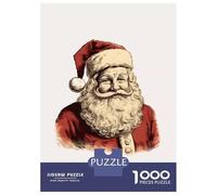 Puzzle 1000 Pièces pour Adolescents Smiling Santa Claus Illustration Puzzles pour Adolescents, Jouet, Décoration Murale, Cadeaux pour Femmes, Difficile Et Stimulant 52x38cm/1000pcs
