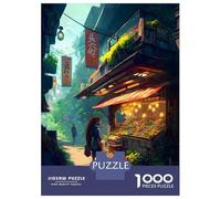 Puzzle 1000 Pièces pour Adolescents Solarpunk Street Market Puzzle pour Adultes, Jouet À Monter Soi-même, Motif À Assembler pour Anniversaire, Noël 70x50cm/1000pcs