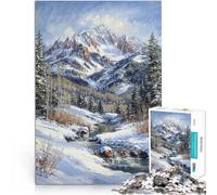 Puzzle 1000 pièces pour Adolescents Sommets enneigés Jeux éducatifs Décoration d'intérieur Excellent Cadeau pour Les Jeux 75x50cm