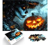 Puzzle 1000 pièces pour Adolescents Sorcière d'halloween avec Citrouille Jeux éducatifs Convient pour la décoration de Bureau 26x38cm