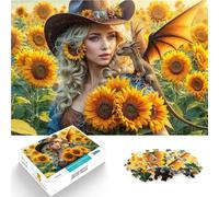 Puzzle 1000 pièces pour Adolescents Sorcière du Tournesol Compétition de Vitesse Manuelle Jouets de décoration pour la Maison 75x50cm