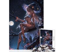 Puzzle 1000 pièces pour Adolescents Sorcière enchanteresse sur Une Branche Décoration intérieure Jouet Cadeau d'anniversaire Jeu Relaxant Collection d'artistes Beaux-Arts Format 50x75cm