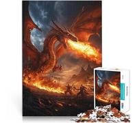 Puzzle 1000 pièces pour Adolescents Souffle de feu du Dragon Réduction du Stress intéressante Bon Cadeau 38x26cm