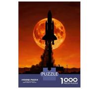 Puzzle 1000 Pièces pour Adolescents Space Shuttle Launch Silhouette Puzzles pour Adultes pour S'amuser en Famille Stimule Le Cerveau Jeu Au Design Élégant 38x26cm/1000pcs
