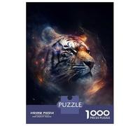 Puzzle 1000 Pièces pour Adolescents Space Tiger Puzzle pour Adultes Décoration Murale Jouet mais Amusant Et Humoristique Cadeaux Uniques pour Anniversaire Et Noël 38x26cm/1000pcs