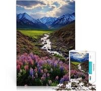 Puzzle 1000 pièces pour Adolescents Spring Mountains - Chaîne de Renouveau Jeu Stimulant Car C'est Un pour Toute la Famille 52x38cm