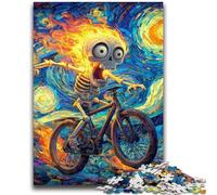 Puzzle 1000 pièces pour Adolescents : Squelette à vélo (14 Ans et Plus), Jeu de Quiz Amusant à la Maison, Cadeau d'anniversaire, Cadeau de Voyage, 26 x 38 cm