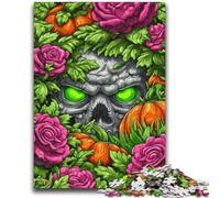 Puzzle 1000 pièces pour Adolescents Squelette de Citrouille pour Les 14 Ans et Plus Défi éducatif Activités Amusantes à la Maison, Cadeaux d'anniversaire, Cadeaux de Voyage 26x38cm