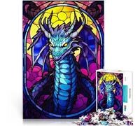 Puzzle 1000 pièces pour Adolescents Squelette de Dragon en Verre teinté Jeux Amusants est idéal comme Cadeau pour Toute la Famille 52x38cm