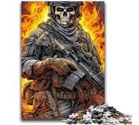 Puzzle 1000 pièces pour Adolescents, Squelette de Flamme, Guerrier, Aide Le Cerveau à exercer, Jouets addictifs pour cultiver la Patience, décoration Parfaite 50x75cm