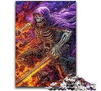 Puzzle 1000 pièces pour Adolescents, Squelette Guerrier, Jeu Stimulant et éducatif en Famille pour Anniversaire et Noël 26x38cm