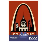 Puzzle 1000 Pièces pour Adolescents St. Louis Travel Puzzles pour Adultes - Améliore La Mémoire - Défi Éducatif - Cadeau d'anniversaire Unique 38x26cm/1000pcs