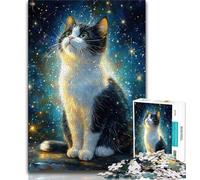 Puzzle 1000 pièces pour Adolescents Star Cat, Puzzle 1000 pièces, Jeu Stimulant, Jouets, décoration Murale, Cadeaux d'anniversaire et de Noël Uniques (Taille 38x26cm)