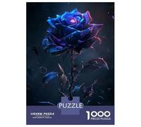Puzzle 1000 Pièces pour Adolescents Stary Black Rose Flower Puzzles pour Adultes - Jeux Anti-Stress - Améliore La Mémoire - Cadeaux d'anniversaire Et Cadeaux Uniques 70x50cm/1000pcs