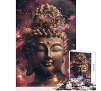 Puzzle 1000 pièces pour Adolescents Statue de Bouddha Cosmique Jeu Impossible Idée Cadeau et Jouet Idéal pour Passer Le Temps à la Maison (38x52cm)