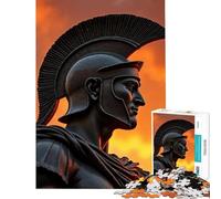 Puzzle 1000 pièces pour Adolescents Statue de Guerrier Romain Puzzle 1000 pièces Décoration intérieure Jouet à Assembler pour Toute la Famille (38x52cm)