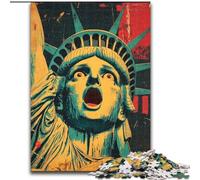 Puzzle 1000 pièces pour Adolescents Statue de la Liberté Abstraite, idéal comme Cadeau pour Toute la Famille (Taille 50x75cm)